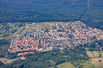 City view from the southeast in Jockgrim in the state Rhineland-Palatinate, Germany