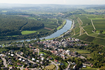 Wormeldange in the state Greiwemaacher, Luxembourg from above