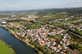 Aerial photograpy of District Besch in Perl in the state Saarland, Germany