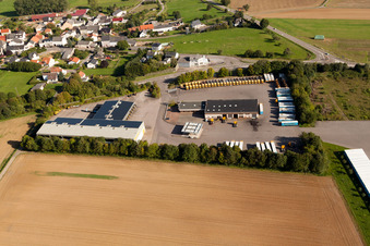 Oblique view of Freight forwarding building a logistics and transport company Fixemer Logistics GmbH, International Transport & Logistics Services in Perl in the state Saarland, Germany