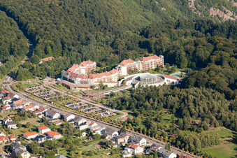Aerial view of Hospital grounds of the rehabilitation center in the district Orscholz in Mettlach in the state Saarland