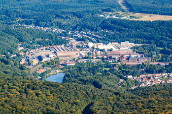 Aerial view of Villeroy & Boch sanitary factory in Mettlach in the state Saarland, Germany