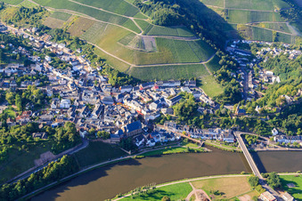 Old town under the vineyards in the district Beurig in Saarburg in the state Rhineland-Palatinate, Germany