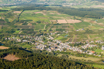 Village - view on the edge of agricultural fields and farmland in Wawern in the state Rhineland-Palatinate, Germany