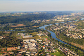 Saar estuary into the Moselle in Konz in the state Rhineland-Palatinate, Germany