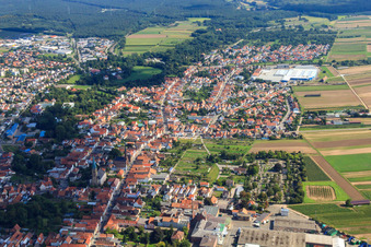 City view from the west in Bellheim in the state Rhineland-Palatinate, Germany