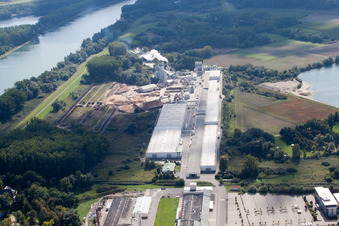 Oblique view of Nolte Furniture/Woodworks GmbH in Germersheim in the state Rhineland-Palatinate, Germany