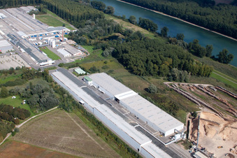 Nolte Furniture/Woodworks GmbH in Germersheim in the state Rhineland-Palatinate, Germany from the plane