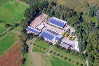 Oblique view of Kennelhof in the district Sondernheim in Germersheim in the state Rhineland-Palatinate, Germany