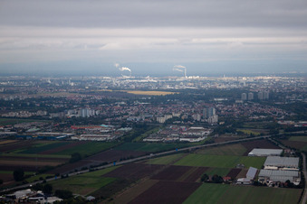 Aerial view of Bauhaus in the district Oggersheim in Ludwigshafen am Rhein in the state Rhineland-Palatinate, Germany
