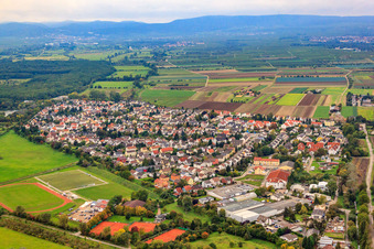 Sports fields of Eintracht Lambsheim and Tennis Club Lambsheim in Lambsheim in the state Rhineland-Palatinate, Germany