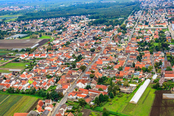 Main Street in Maxdorf in the state Rhineland-Palatinate, Germany