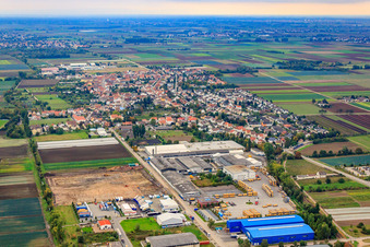 Industrial area Industriestr in Fußgönheim in the state Rhineland-Palatinate, Germany