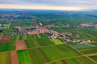 Village view from the northeast in Gönnheim in the state Rhineland-Palatinate, Germany
