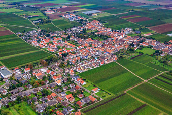 Village view from the northwest in Gönnheim in the state Rhineland-Palatinate, Germany