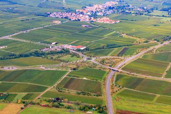 Rental car parking at exit Deidesheim of the B271 in Deidesheim in the state Rhineland-Palatinate, Germany