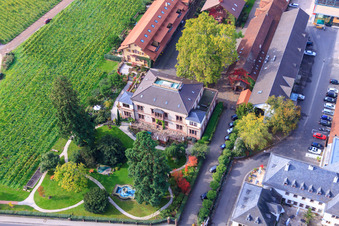 Aerial view of Villa Wolf Winery in Wachenheim an der Weinstraße in the state Rhineland-Palatinate, Germany