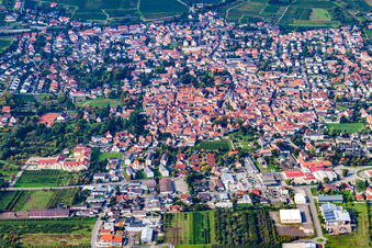 Drone recording of Freinsheim in the state Rhineland-Palatinate, Germany