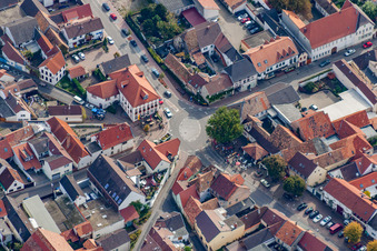 Traffic management of the roundabout road of Dr. Welte street in Weisenheim am Sand in the state Rhineland-Palatinate, Germany