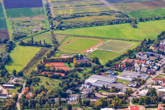 Sports fields of Eintracht Lambsheim Tennis Club Lambsheim in Lambsheim in the state Rhineland-Palatinate, Germany