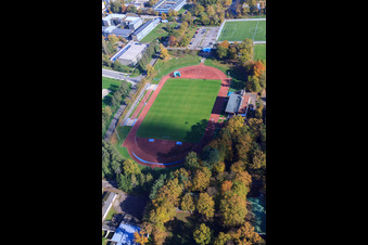 Bienwald Stadium in Kandel in the state Rhineland-Palatinate, Germany out of the air