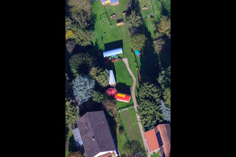 Aerial photograpy of Saarstraße Villa Kunterbunt in Kandel in the state Rhineland-Palatinate, Germany
