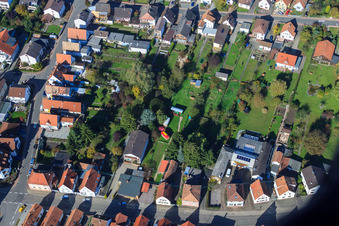 Drone recording of Saarstraße Villa Kunterbunt in Kandel in the state Rhineland-Palatinate, Germany