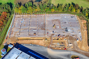 Oblique view of Horst Industrial Estate, 2nd Construction Phase Gazely Logistics STS Group in the district Minderslachen in Kandel in the state Rhineland-Palatinate, Germany