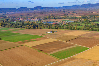 Aerial photograpy of Rosenhof Wine and Sparkling Wine Estate in Steinweiler in the state Rhineland-Palatinate, Germany