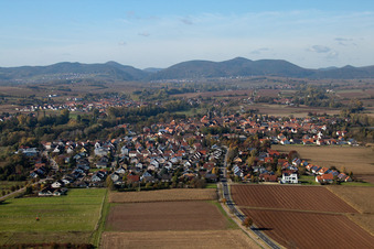 Aerial view of District Billigheim in Billigheim-Ingenheim in the state Rhineland-Palatinate, Germany
