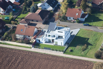 District Billigheim in Billigheim-Ingenheim in the state Rhineland-Palatinate, Germany from above