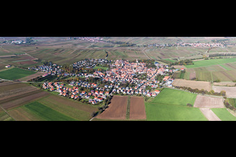 Panoramic perspective Town View of the streets and houses of the residential areas in the district Moerzheim in Landau in der Pfalz in the state Rhineland-Palatinate, Germany