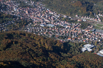 Annweiler am Trifels in the state Rhineland-Palatinate, Germany viewn from the air