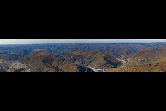 Palatinate panorama from Wernersberg to Rinnthal in Wernersberg in the state Rhineland-Palatinate, Germany