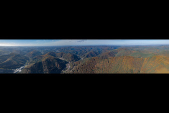 Palatinate Panorama Queichtal to the West in Rinnthal in the state Rhineland-Palatinate, Germany