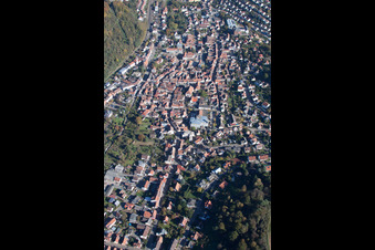 Annweiler am Trifels in the state Rhineland-Palatinate, Germany seen from above