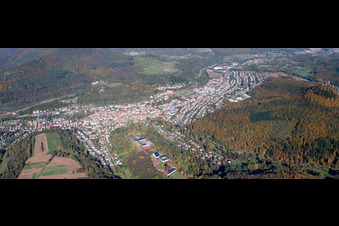 City view of the city area of in Annweiler am Trifels in the state Rhineland-Palatinate