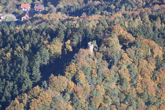 Aerial photograpy of Rehberg Tower in Waldrohrbach in the state Rhineland-Palatinate, Germany