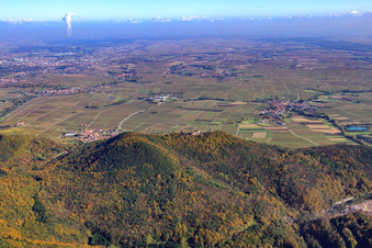 Haardt Panorama behind the Madenburg in Eschbach in the state Rhineland-Palatinate, Germany