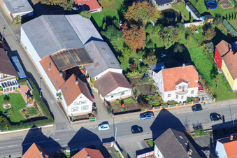 Aerial view of Main Street x Am Sportpl in Winden in the state Rhineland-Palatinate, Germany
