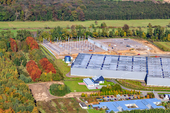 Horst Industrial Estate, 2nd Construction Phase Gazely Logistics STS Group in the district Minderslachen in Kandel in the state Rhineland-Palatinate, Germany from above