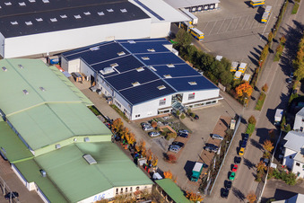Aerial view of Horst Industrial Estate, Frey Kitchen Center Interior Design in the district Minderslachen in Kandel in the state Rhineland-Palatinate, Germany