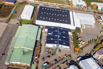 Horst Industrial Estate, Frey Kitchen Center Interior Design in the district Minderslachen in Kandel in the state Rhineland-Palatinate, Germany from above
