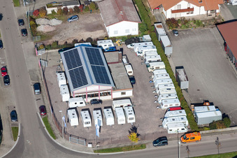 Building complex and grounds of the automotive repair shop Kfz- and Caravan-Service Messinger in the district Gewerbegebiet Horst in Kandel in the state Rhineland-Palatinate, Germany