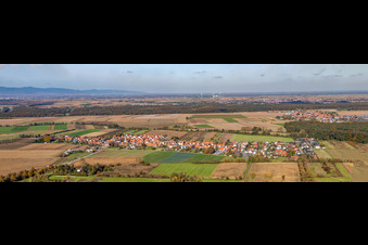 Drone recording of District Minderslachen in Kandel in the state Rhineland-Palatinate, Germany