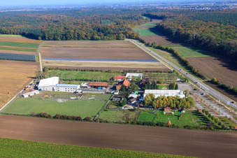 Adamshof in Kandel in the state Rhineland-Palatinate, Germany from above