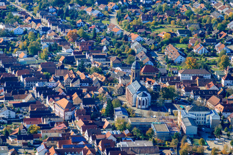 Market square from the southeast in Kandel in the state Rhineland-Palatinate, Germany