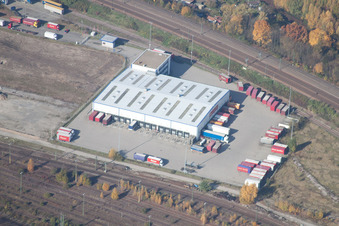 Wofahrtsweierer Straße, Emons Spedition GmbH in the district Oststadt in Karlsruhe in the state Baden-Wuerttemberg, Germany out of the air