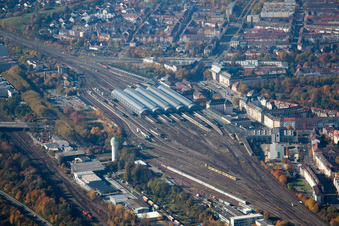 Main station in the district Südweststadt in Karlsruhe in the state Baden-Wuerttemberg, Germany