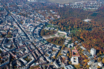 Building complex in the park of the castle Karlsruher Schloss und Zirkel in Karlsruhe in the state Baden-Wurttemberg